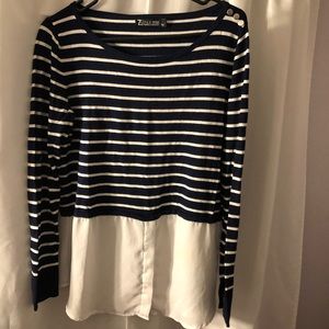New York & Company Large Striped Shirt